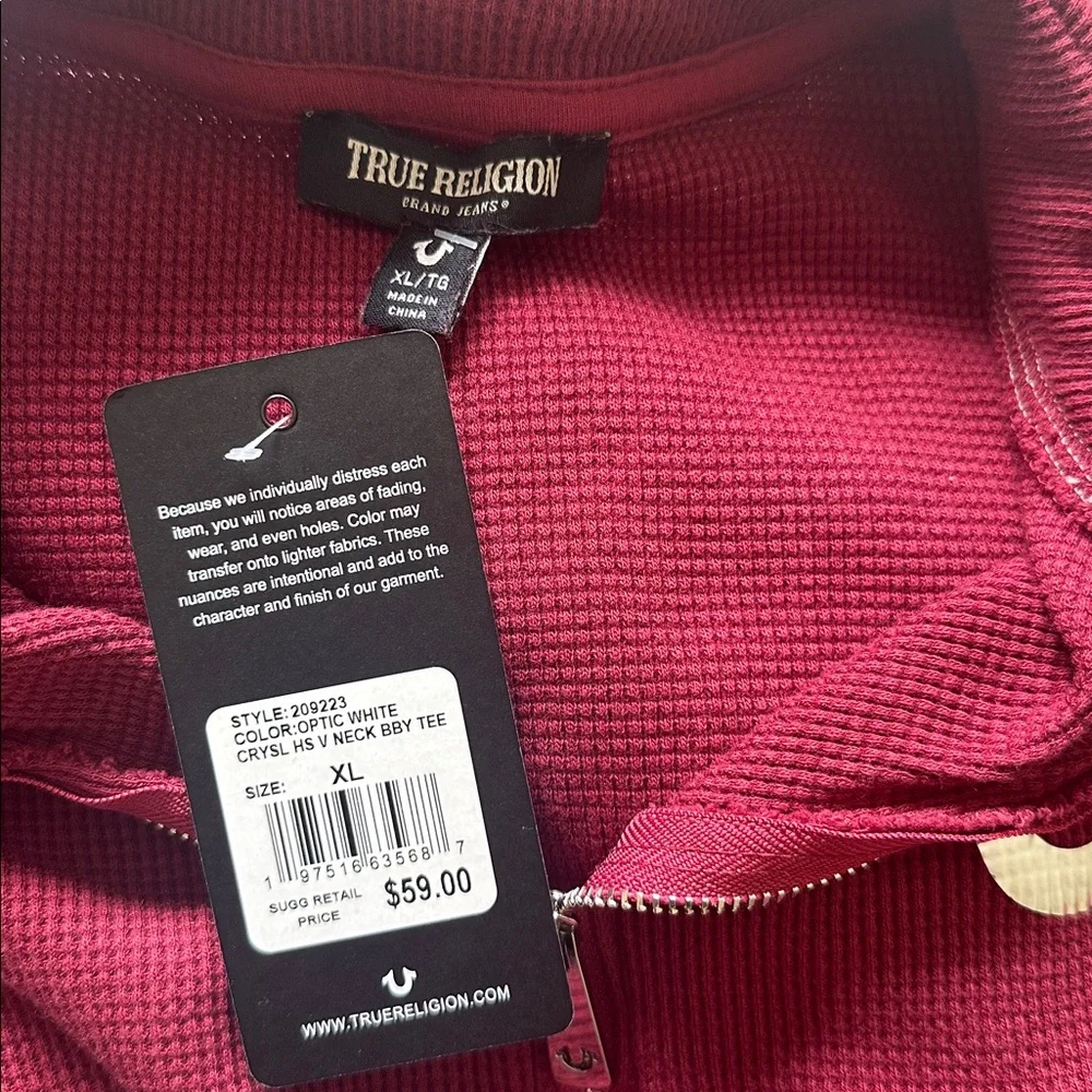 True Religion Burgundy Long Sleeve Tee - Picture 5 of 5